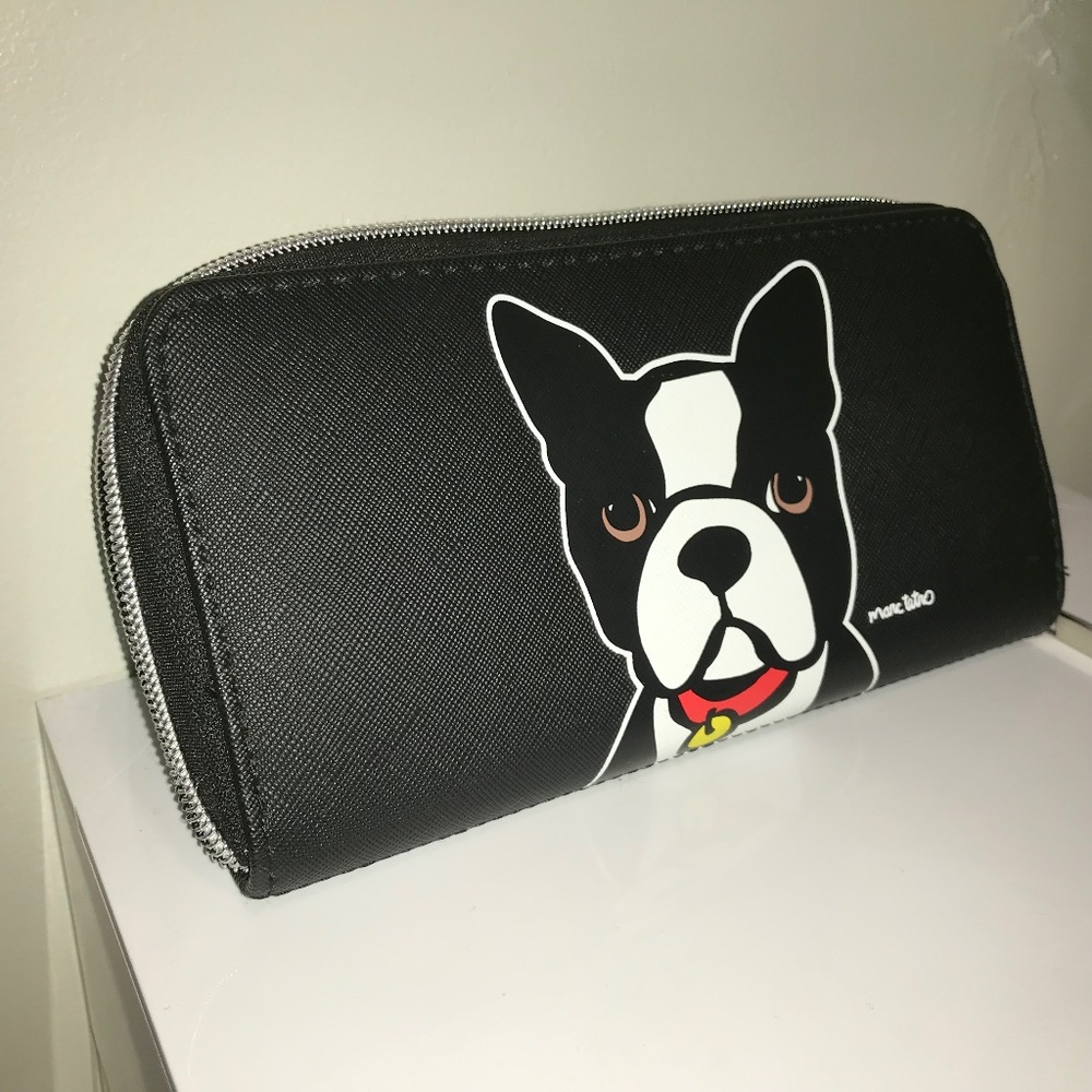 Marc Tetro Boston terrier full zip wallet